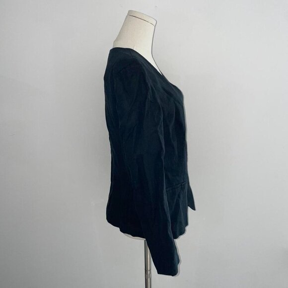 Banana Republic Black Linen Blend  Blazer | Womens Size 6 Small/Medium - Picture 2 of 6